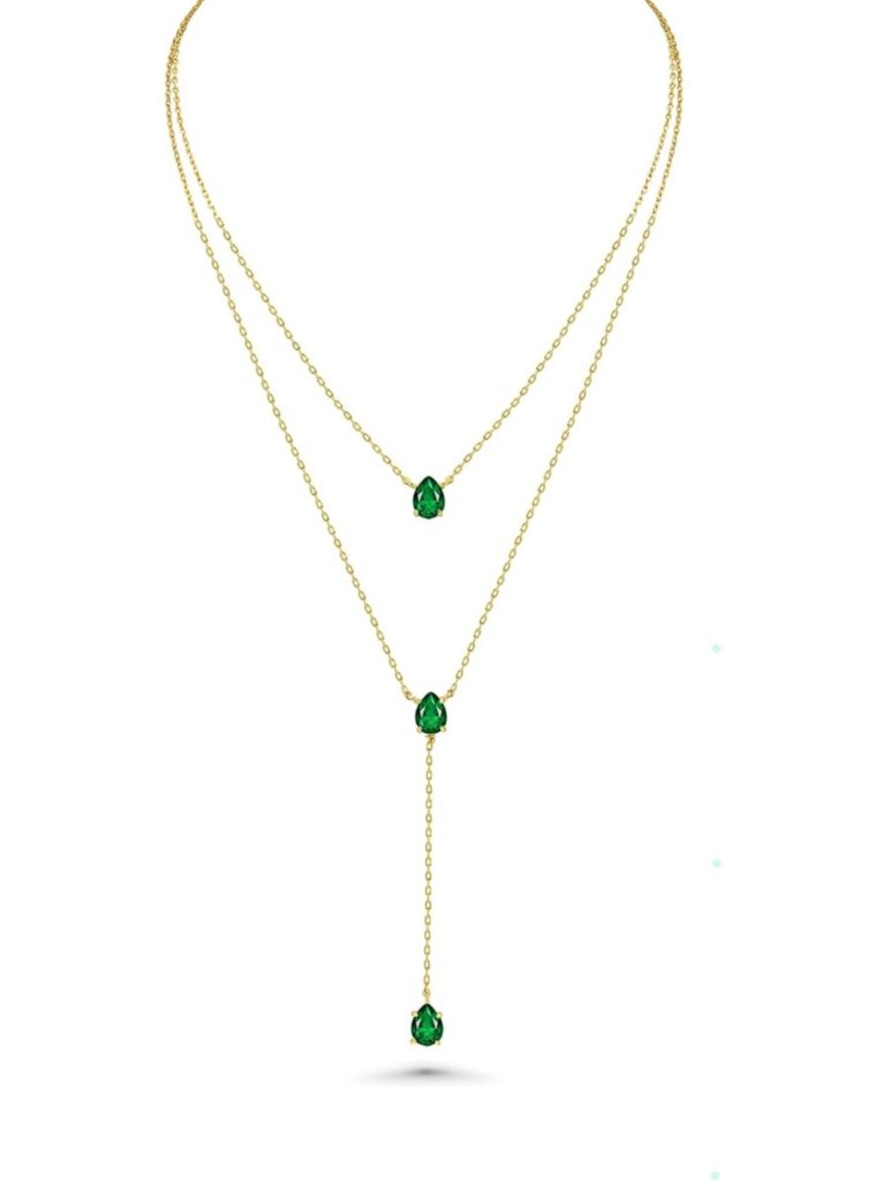 Dainty Layered Birthstone Pendant Necklace - 18K Gold Plated, Colorful Jewelry